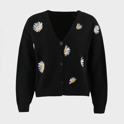 Stilla | Knap Front Dropped Shoulder Cardigan