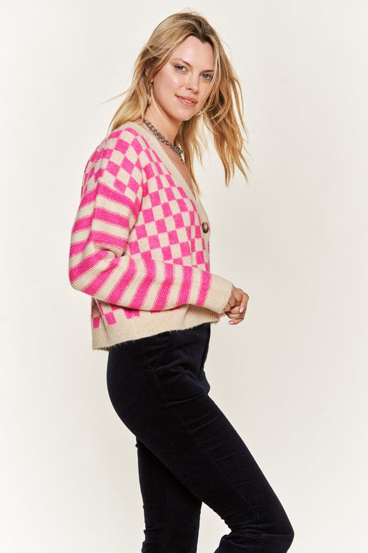 Stilla | Mønster Sweatshirt Cardigan