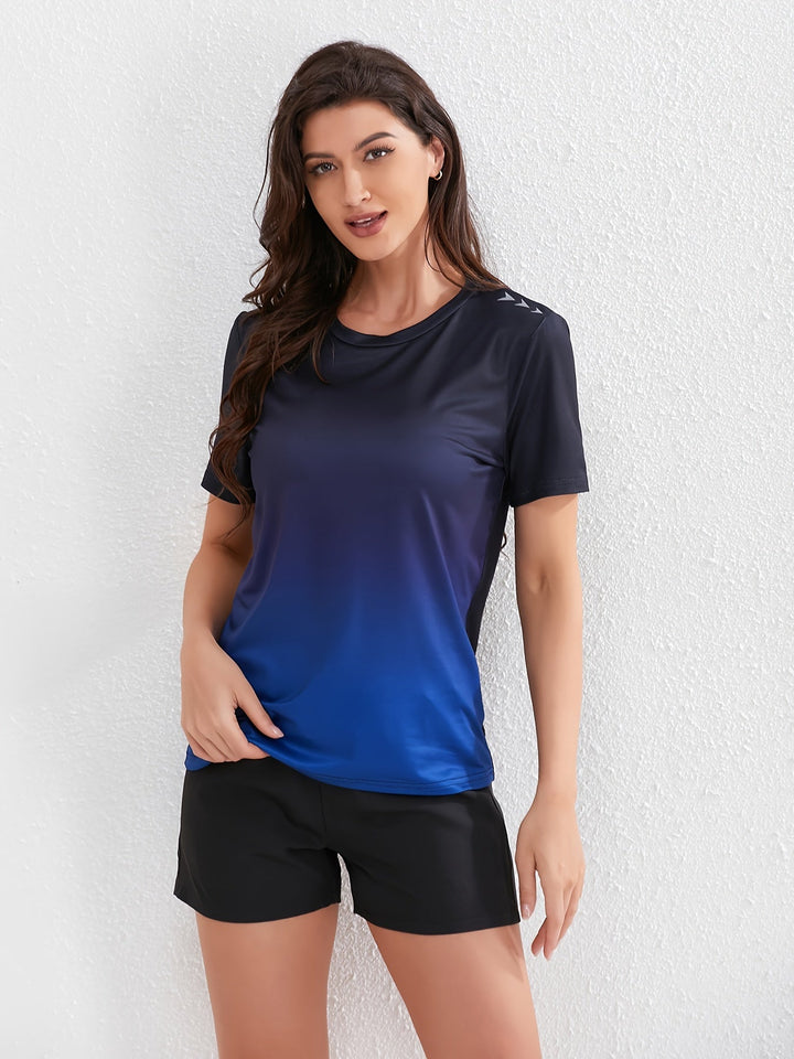 Skovae | Damer Ombre Sport T-Shirt med Korte Ærmer
