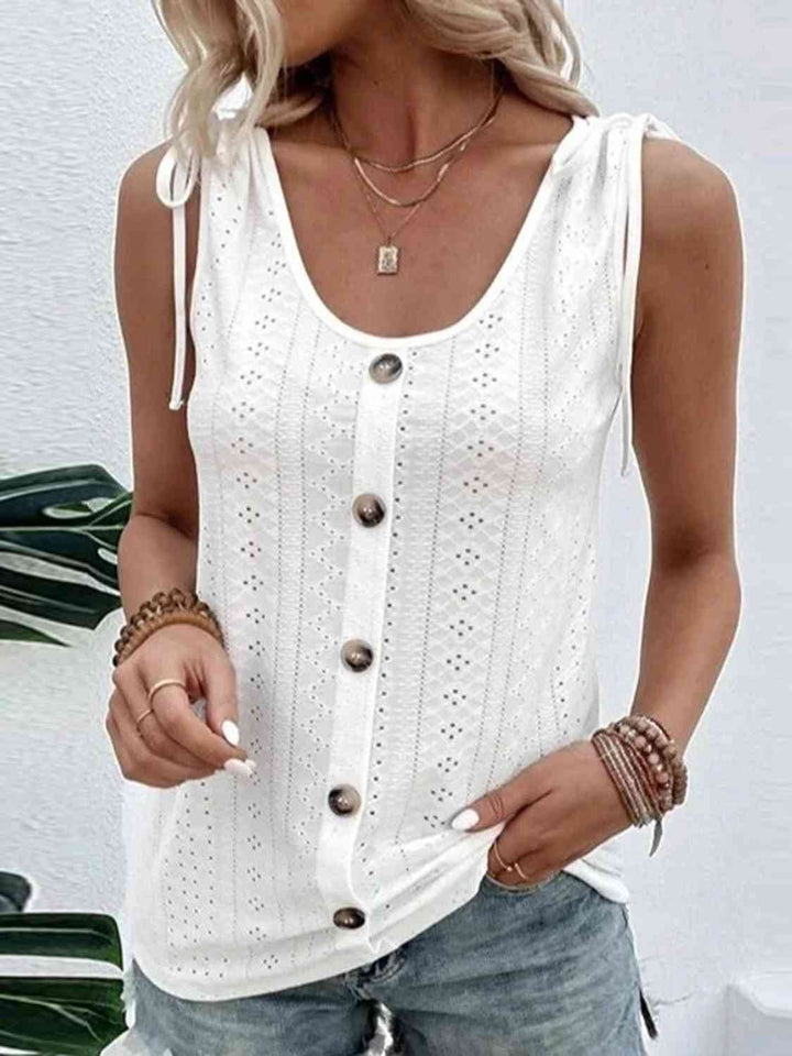 Stilla | Full Size Scoop Neck Ærmeløs Tank Top