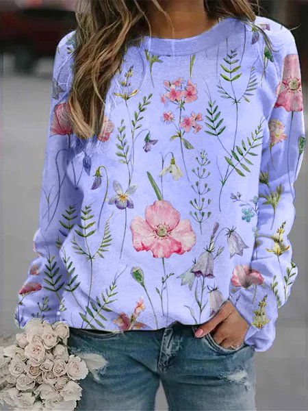 Stilla | Glad Sweater Med Blomstermønster