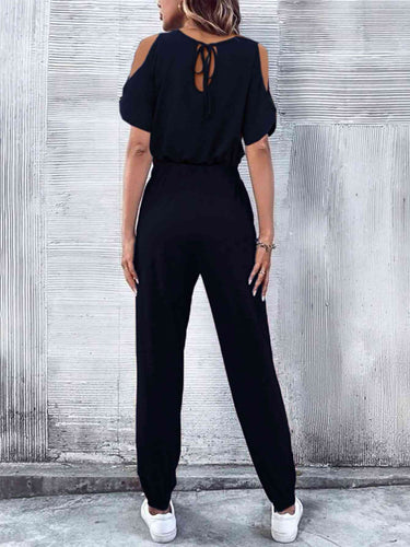 Stilla | Nakke Kold-skulder Jumpsuit Med Lommer