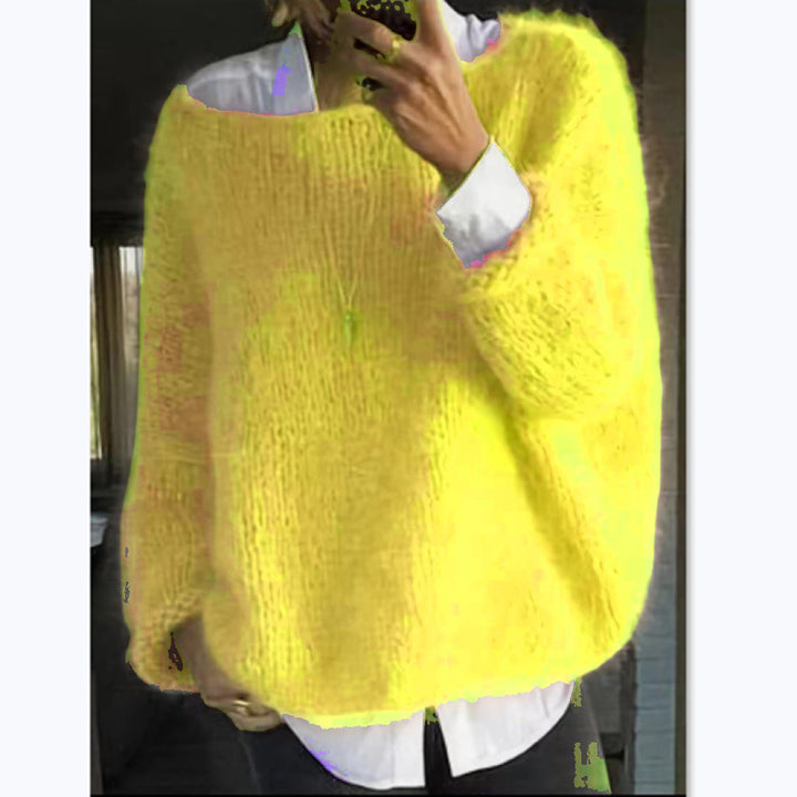 Stilla | Sweater med farvet hals