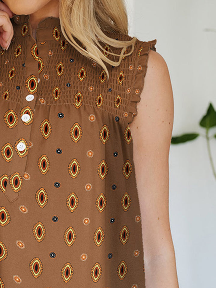 Stilla | Printet Mock Neck Top