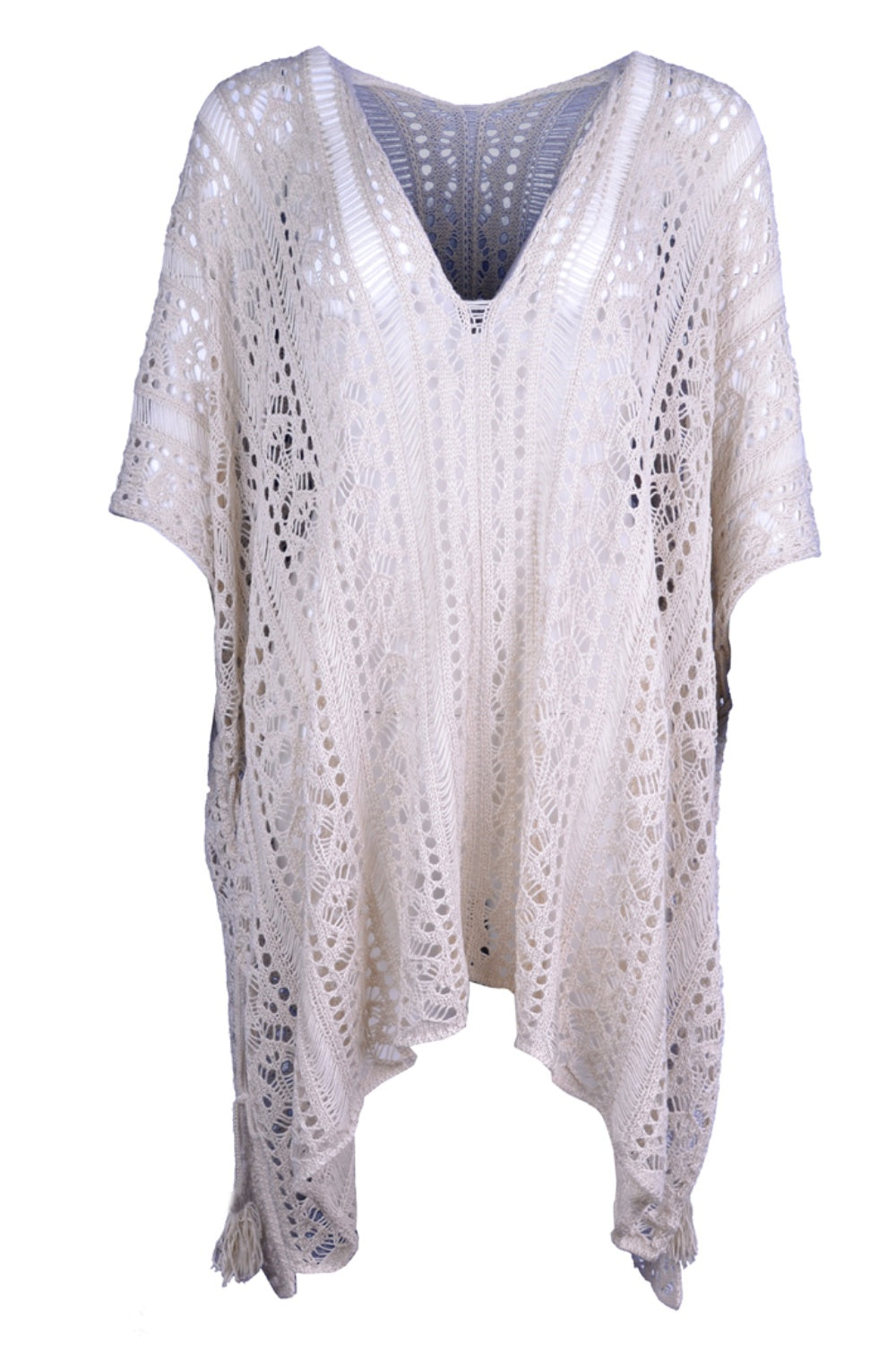 Stilla | V-hals Cover-up Med Frynse