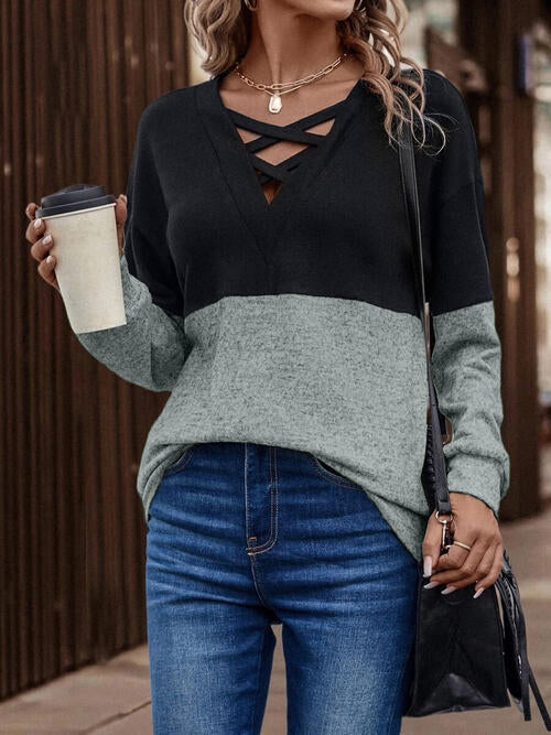 Stilla | Tone Crisscross Detalje Sweatshirt