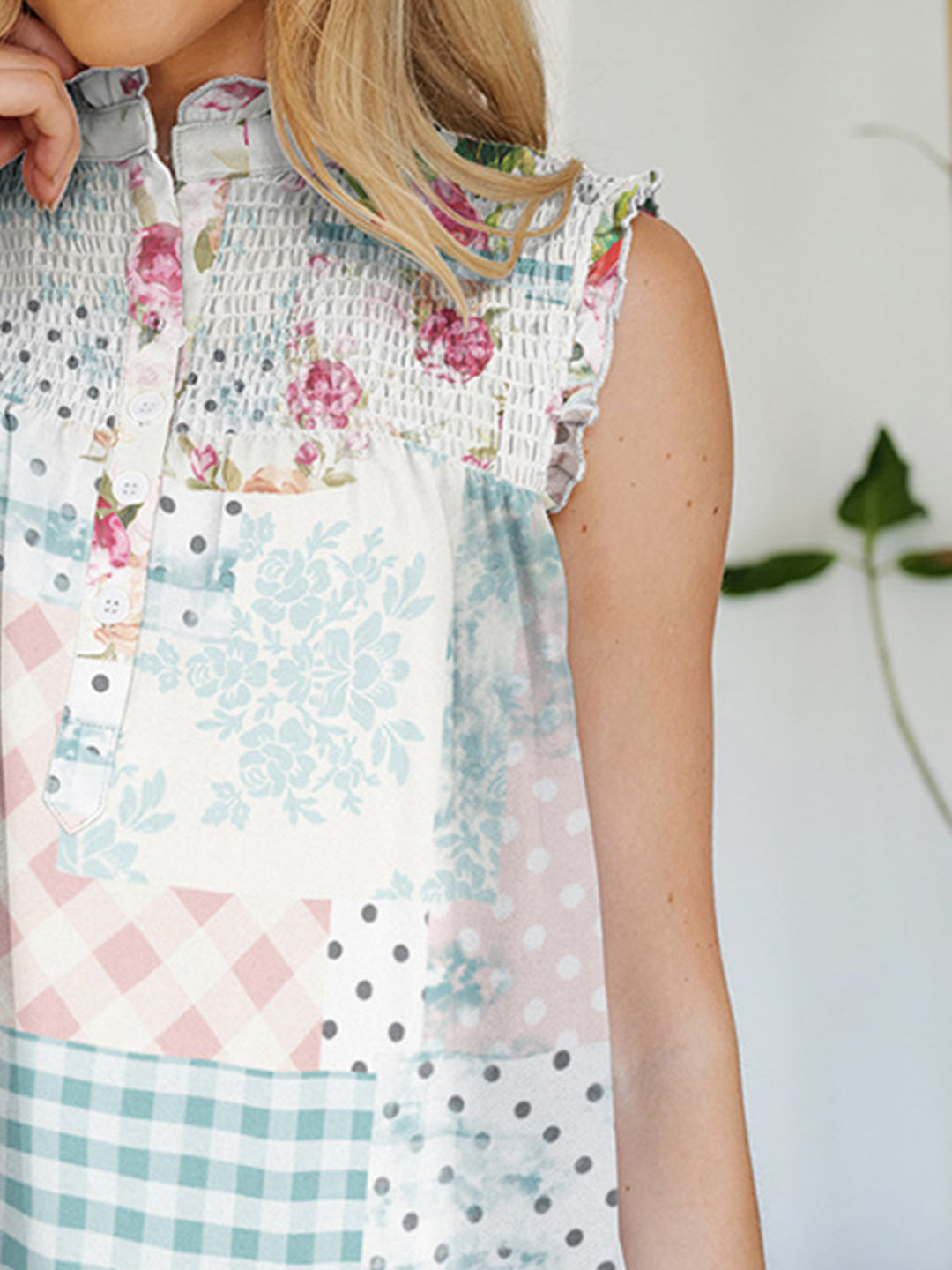 Stilla | Printet Mock Neck Top