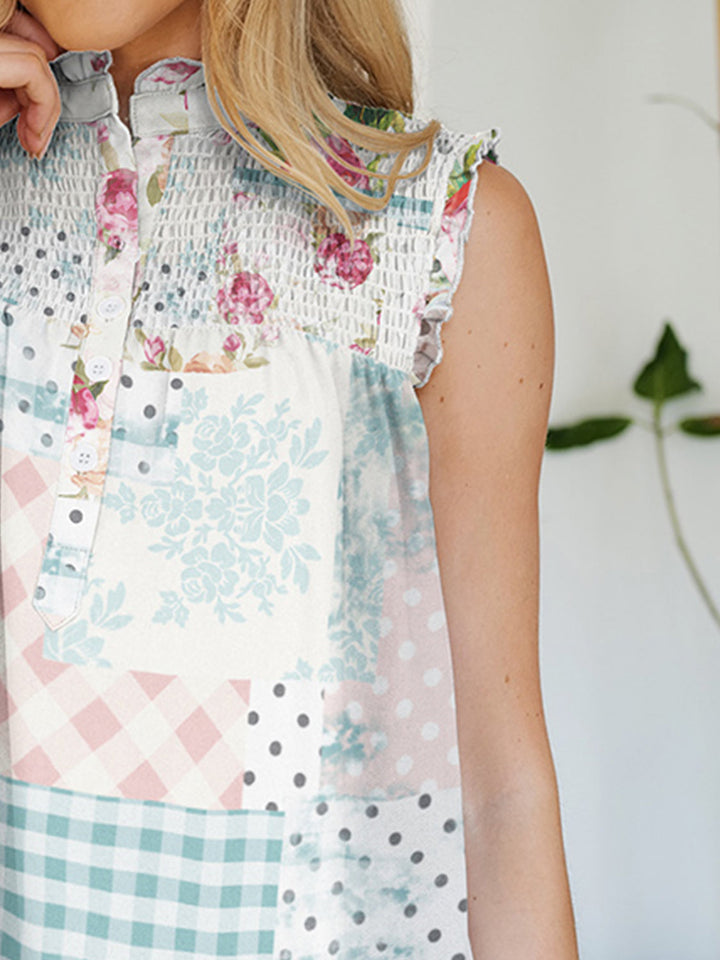 Stilla | Printet Mock Neck Top