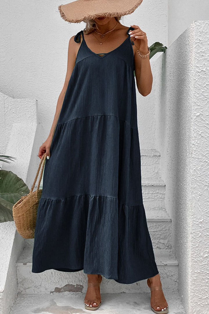 Stilla | Skulder Tiered Maxi Kjole