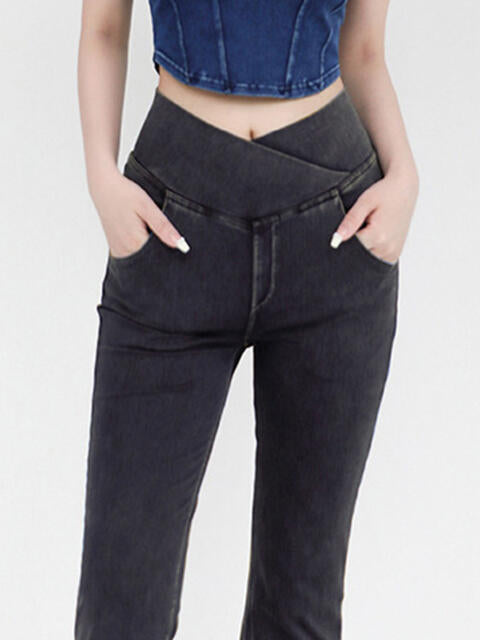 Stilla | Talje Bootcut Jeans Med Lommer