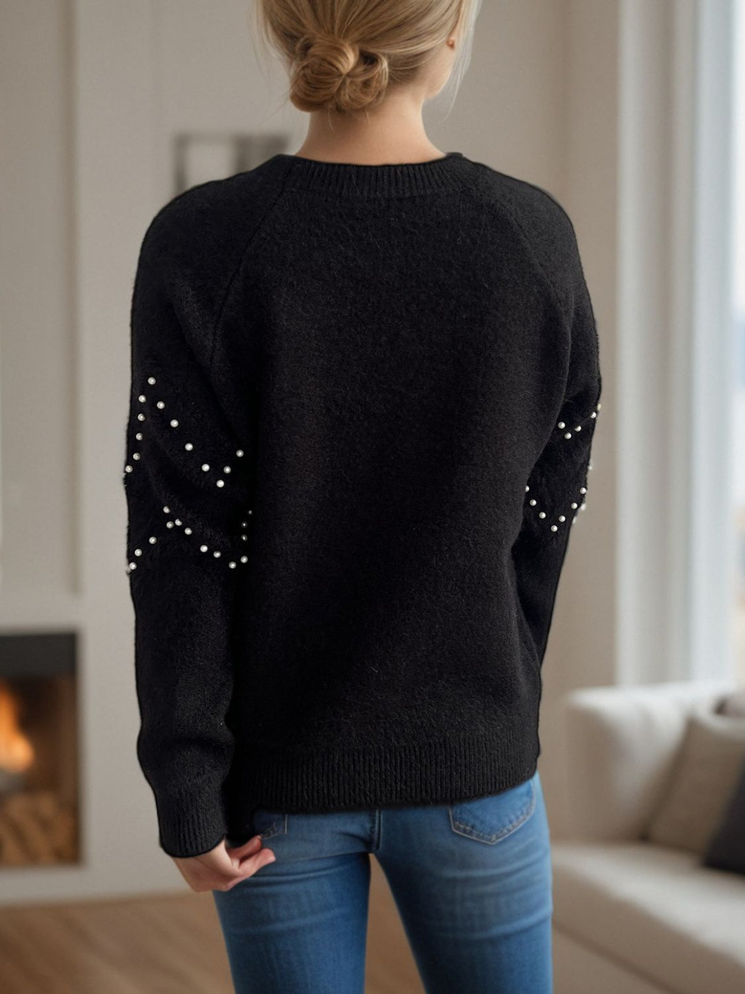 Stilla | Pullover Varm Med Perlepynt