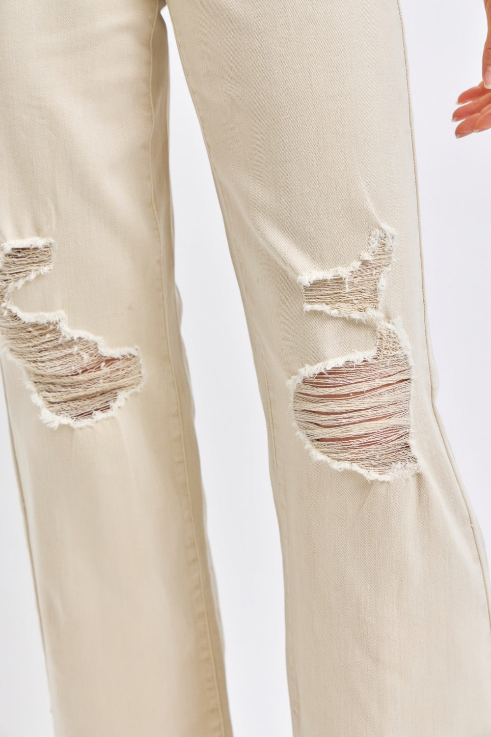 Stilla | Blå Fuld Størrelse Høj Talje Distorted Bred Ben Jeans