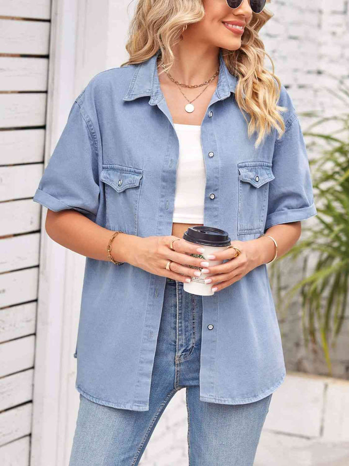 Stilla | Neck Kortærmet Denimjakke