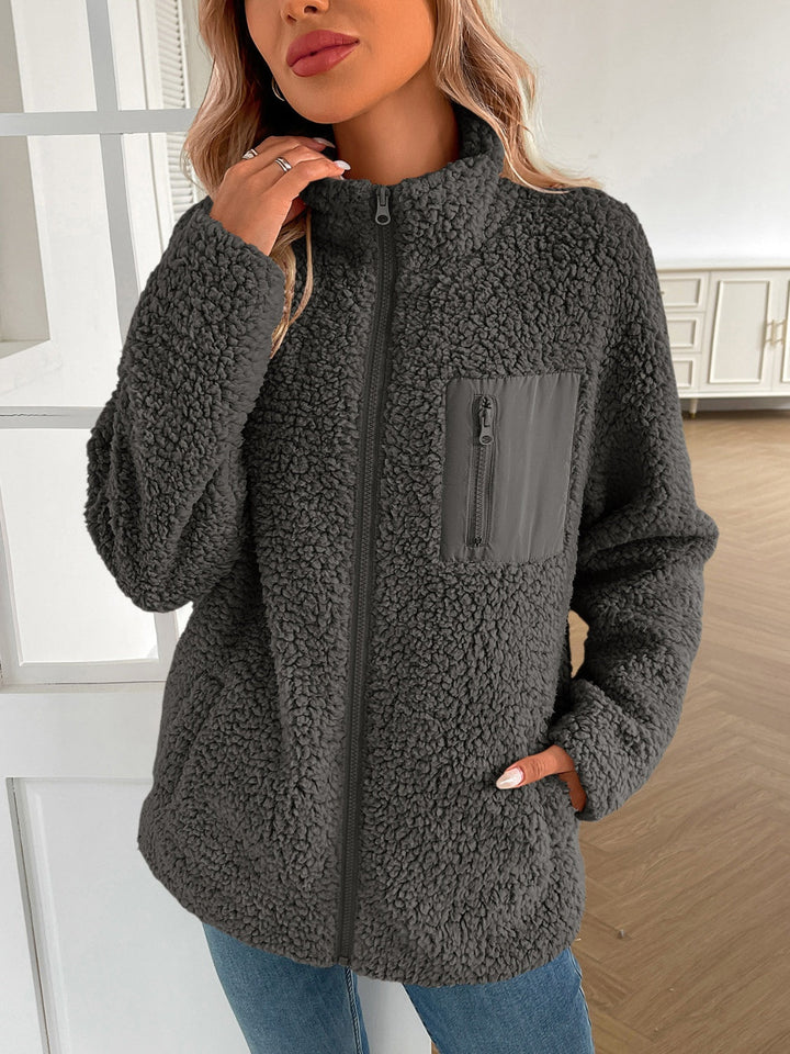 Stilla | Lane Zip Up Langærmet Fuzzy Jakke
