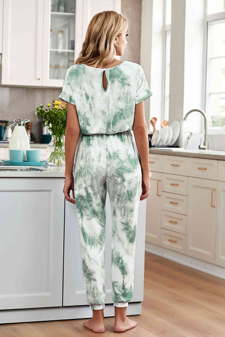 Stilla | Farvet Kortærmet Jumpsuit Med Lommer