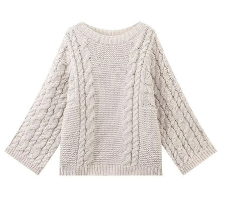 Stilla | Grovstrikket oversized sweater med høj krave