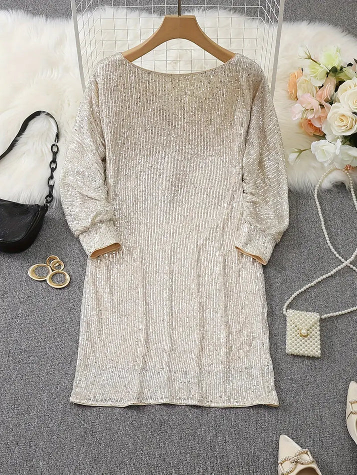 Stilla | Off-shoulder sequin mini kjole