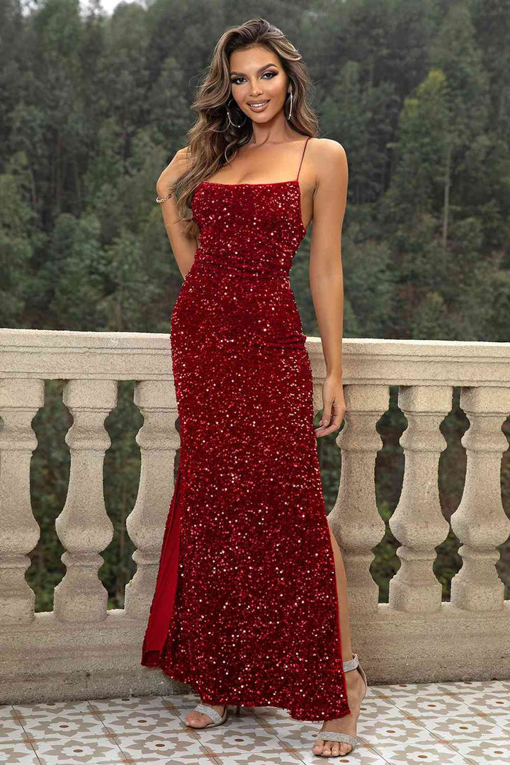 Stilla | Rygfri Split Maxi Kjole