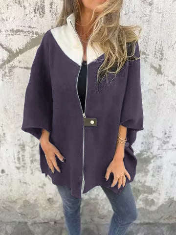 Stilla | Casual jakke med ståkrave og lynlås