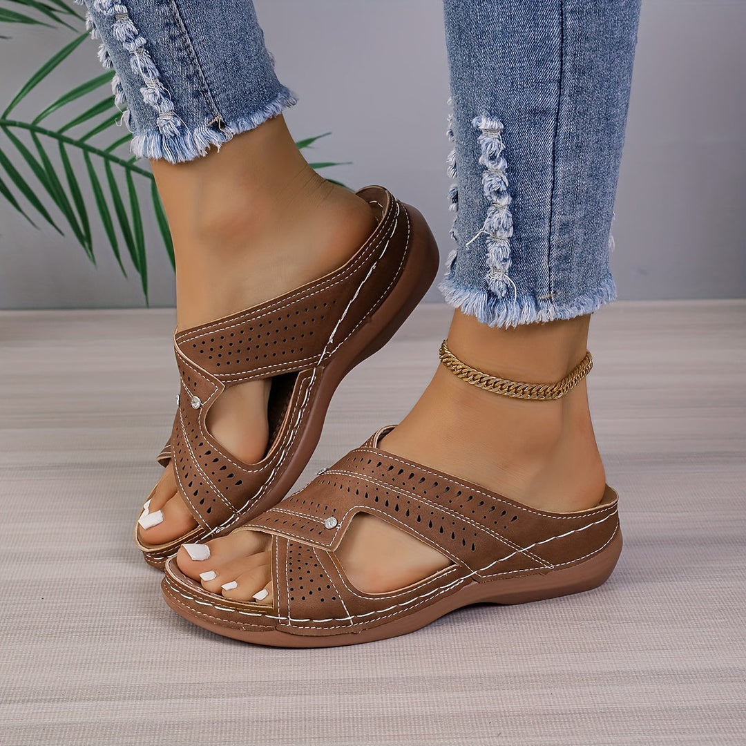 Stilla | Årgang Stil Sandaler Flade Sandaler Med Nitter Bekvemme Sommer Sko
