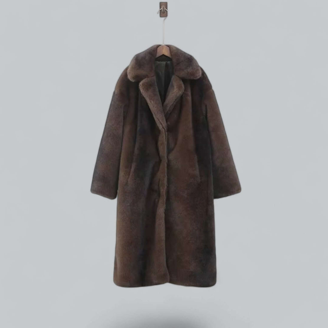 Stilla | Elegant Kunstpels Lang Trenchcoat