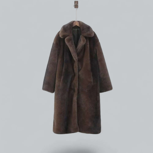 Stilla | Elegant Kunstpels Lang Trenchcoat