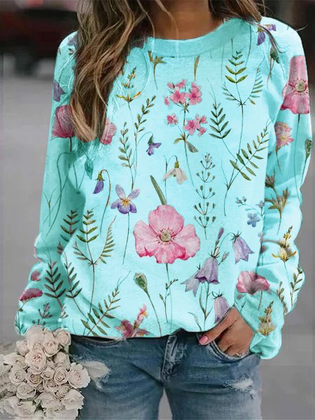 Stilla | Glad Sweater Med Blomstermønster