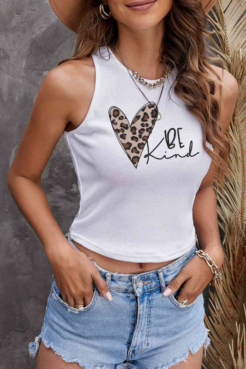 Stilla | Børn Grafisk Ribbet Rund Hals Tank