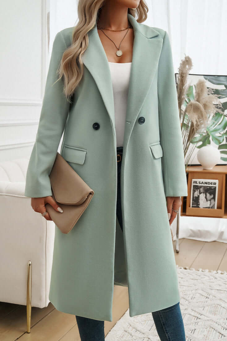 Stilla | Elegant Dobbeltknappet Langfrakke