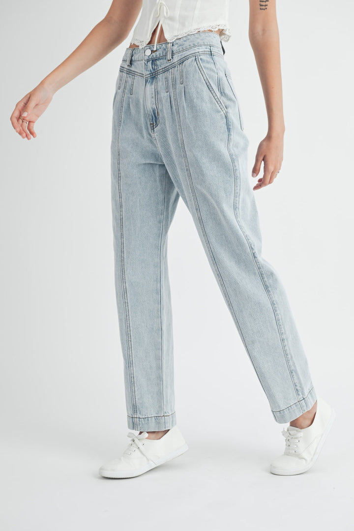 Stilla | Plisseret Frontdetalje Lige Jeans