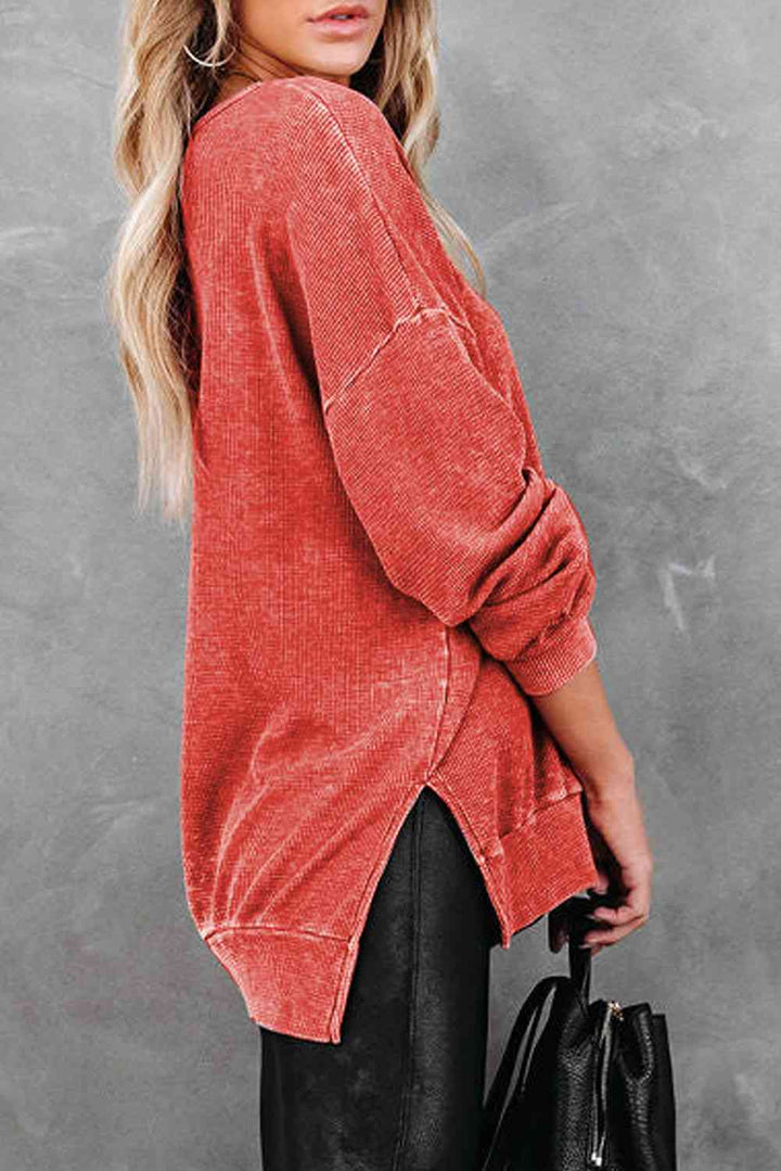 Stilla | Strik Side Slit Drop Shoulder Sweatshirt