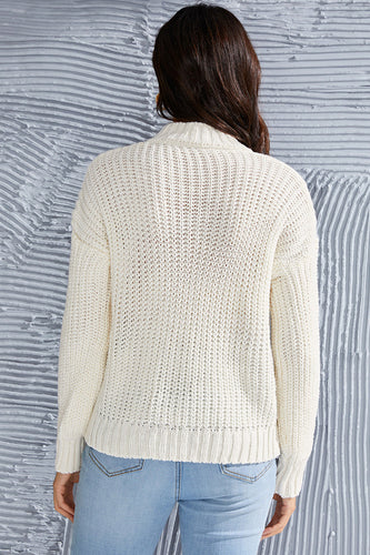 Stilla | Kabelstrikket Mock Neck Langærmet Trøje