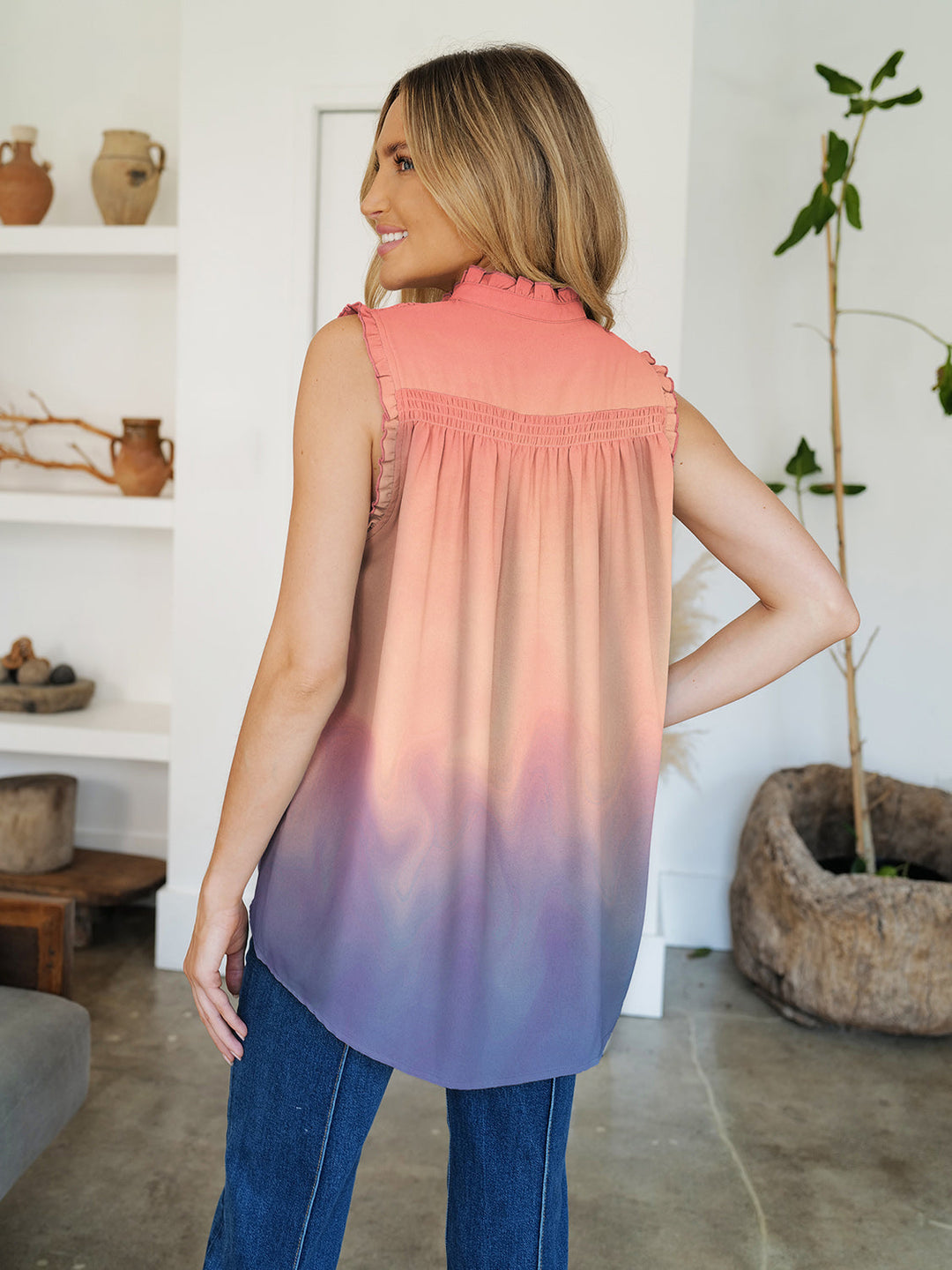 Stilla | Printet Mock Neck Top