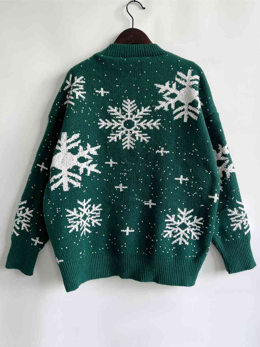Stilla | Mønstret Droppet Skuldret Sweater