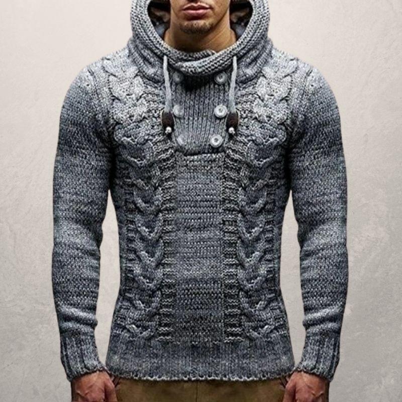 Stilla | Uld Kabelstrik Hættetrøje Slim Fit Pullover