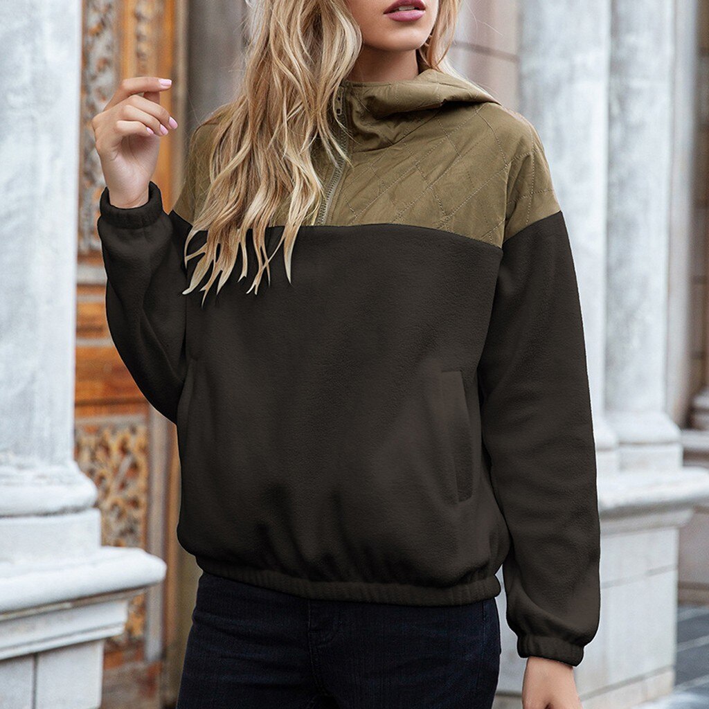 Stilla | Hoodie Polstret Overdel & Blødt Fleece Halv Lynlås Løs Pasform med Lommer