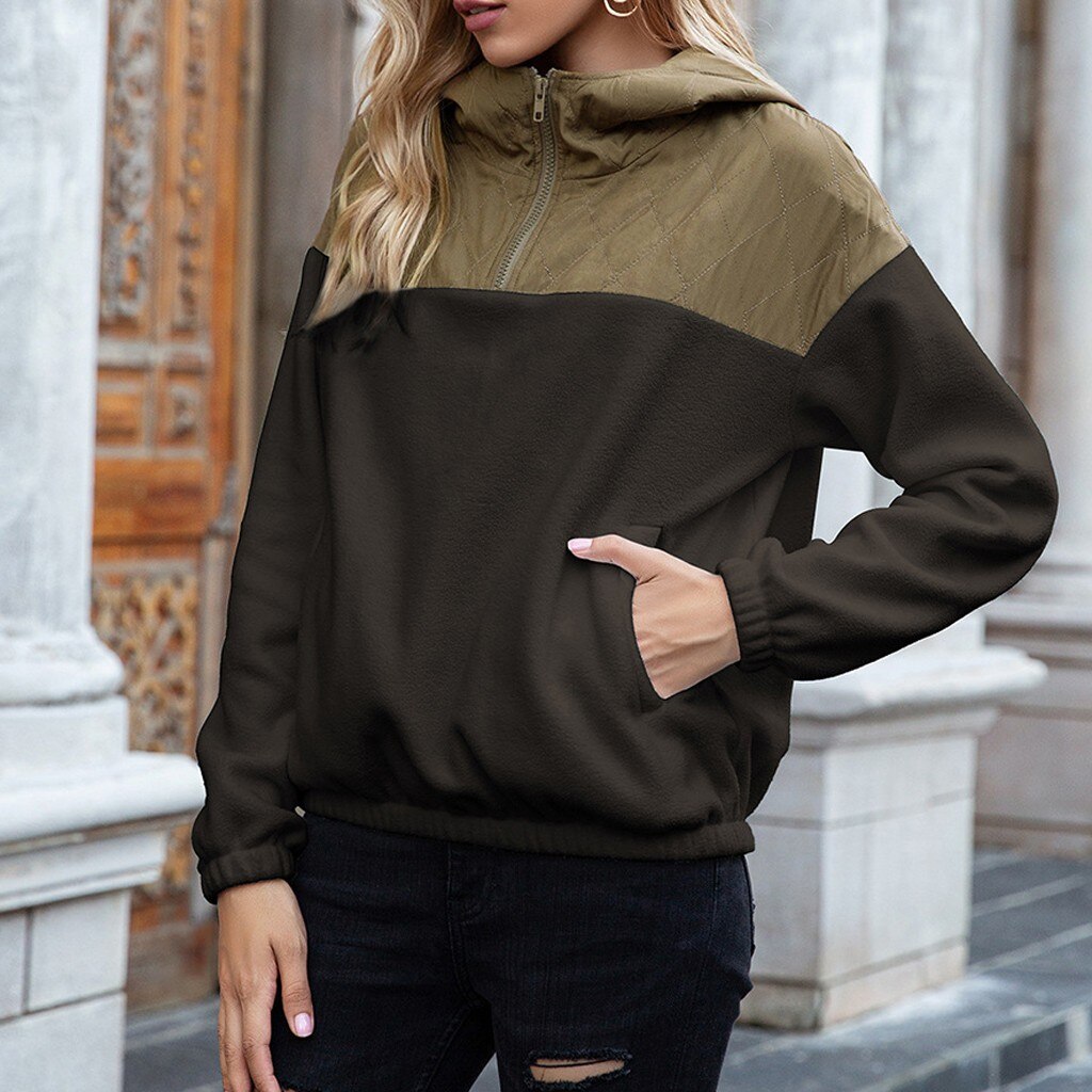 Stilla | Hoodie Polstret Overdel & Blødt Fleece Halv Lynlås Løs Pasform med Lommer