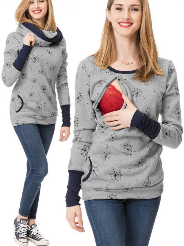 Stilla | Taske Med Lynlås Højhalset Amme Sweater Multifunktionel Graviditets Sweatshirt