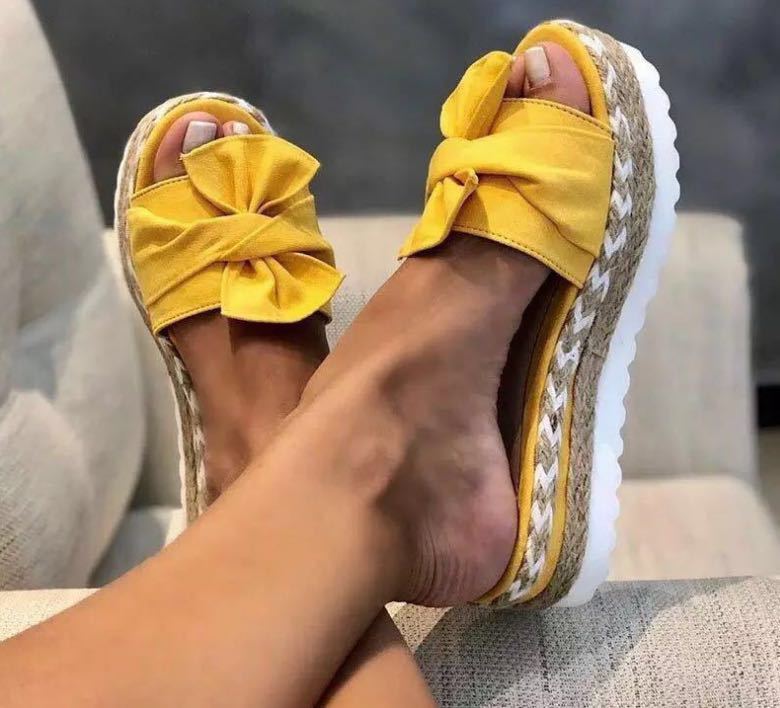 Dame Plateau-sandaler med charmerende sløjfe-design og moderne jute-sål Stilla