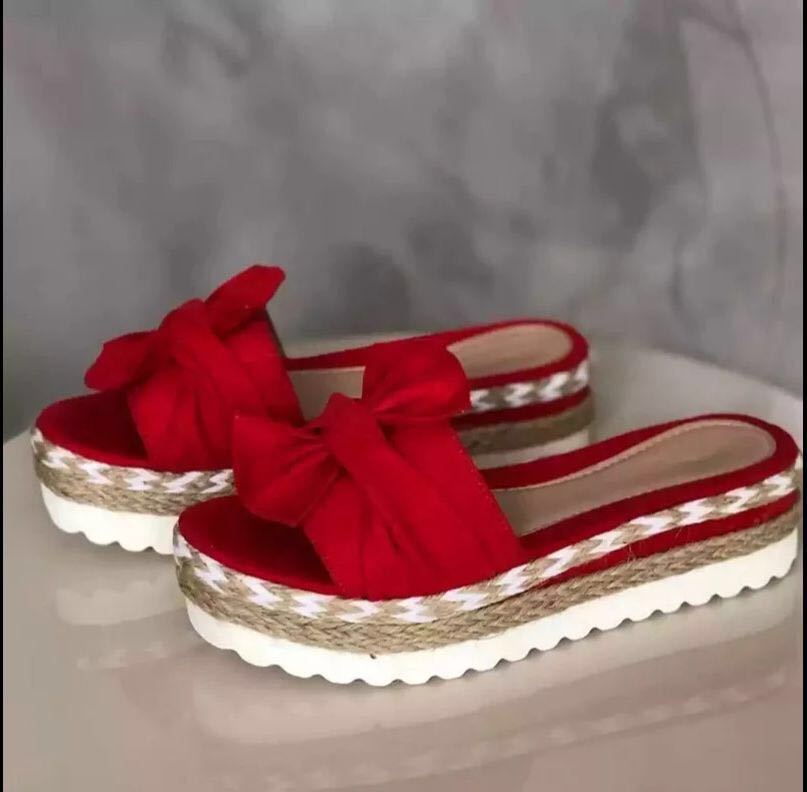 Dame Plateau-sandaler med charmerende sløjfe-design og moderne jute-sål Stilla