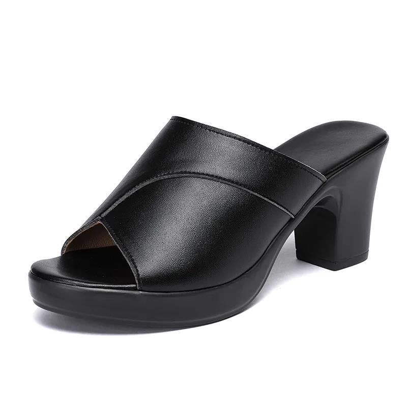 Damer Åbne High-Heel Pantoletten med moderne Riemedesign og komfortabelt Fodbed Stilla