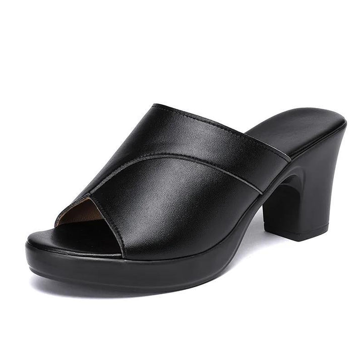 Damer Åbne High-Heel Pantoletten med moderne Riemedesign og komfortabelt Fodbed Stilla