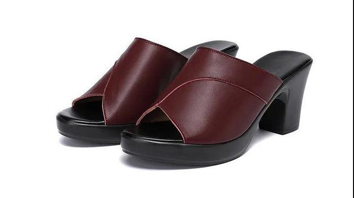 Damer Åbne High-Heel Pantoletten med moderne Riemedesign og komfortabelt Fodbed Stilla