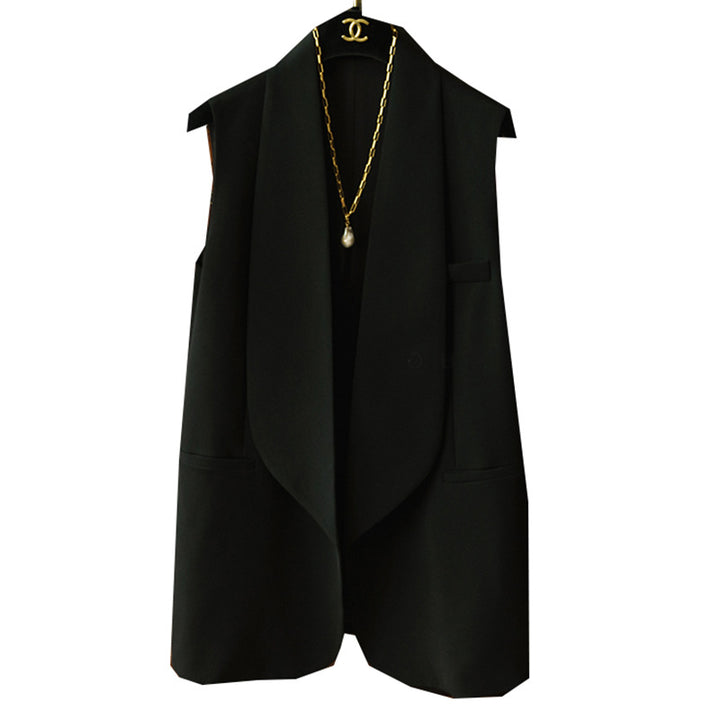 Dame løs blazer-vest med asymmetrisk snit og afslappede lommer Stilla