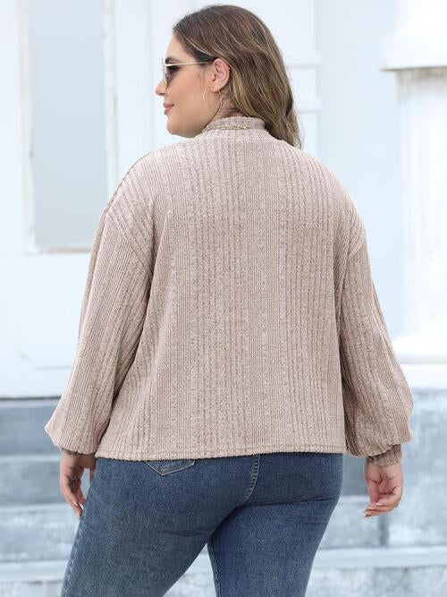 Stilla | Størrelse Mock Neck Langærmet Strikket Top