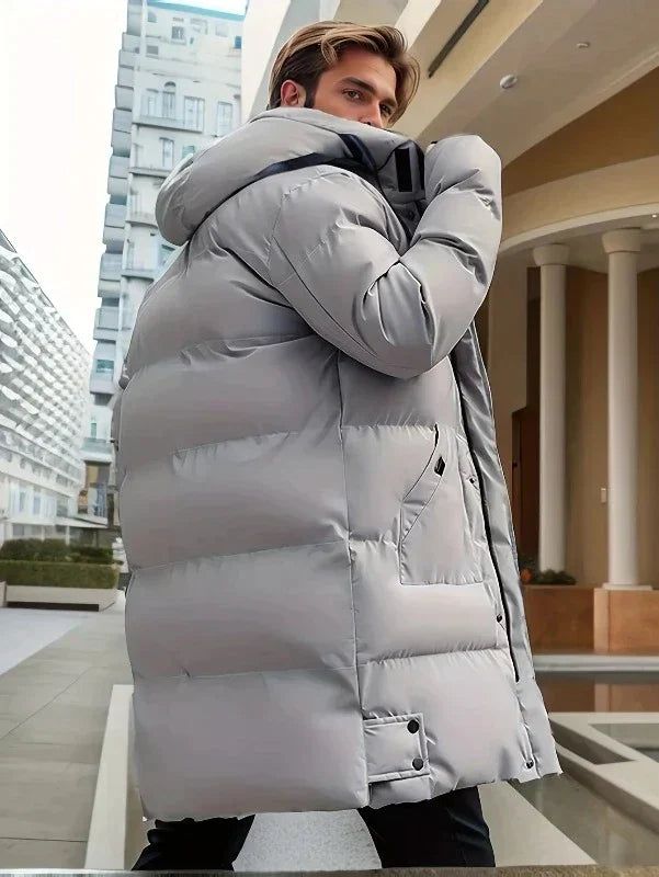 Stilla | Herre Puffer Vinterjakke - Hætte-Langdesign