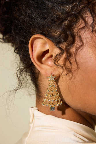 Stilla | Faux Diamant Juletræ Form Øreringe