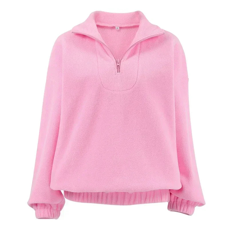 Stilla | Krammevenlig fleece-pullover med lynlås