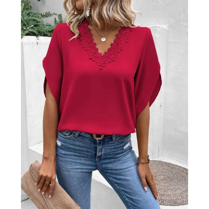 Stilla | Blouse Casual V-hals Blonder Bluse