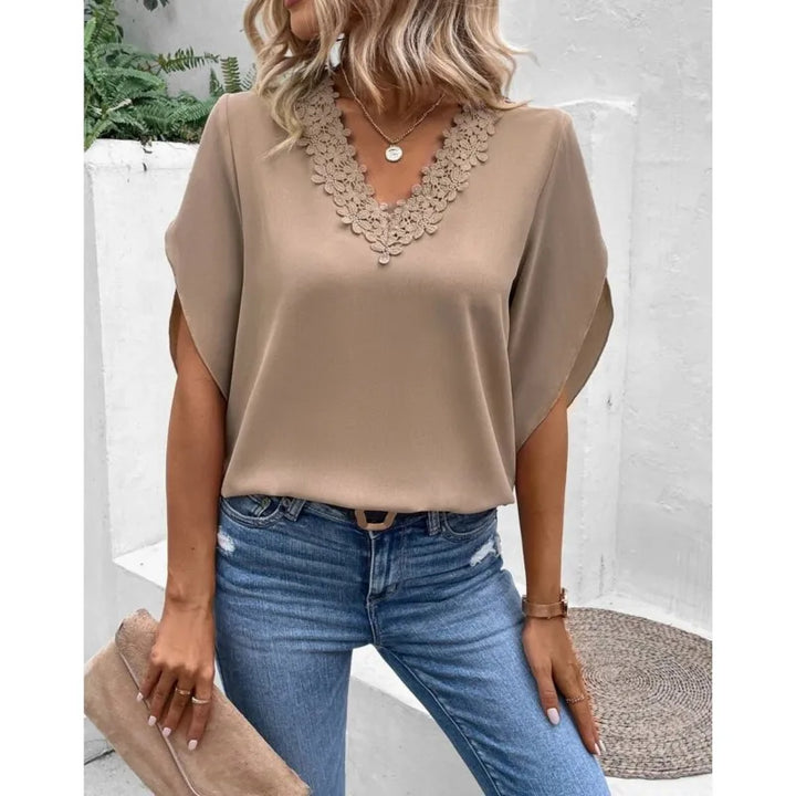 Stilla | Blouse Casual V-hals Blonder Bluse